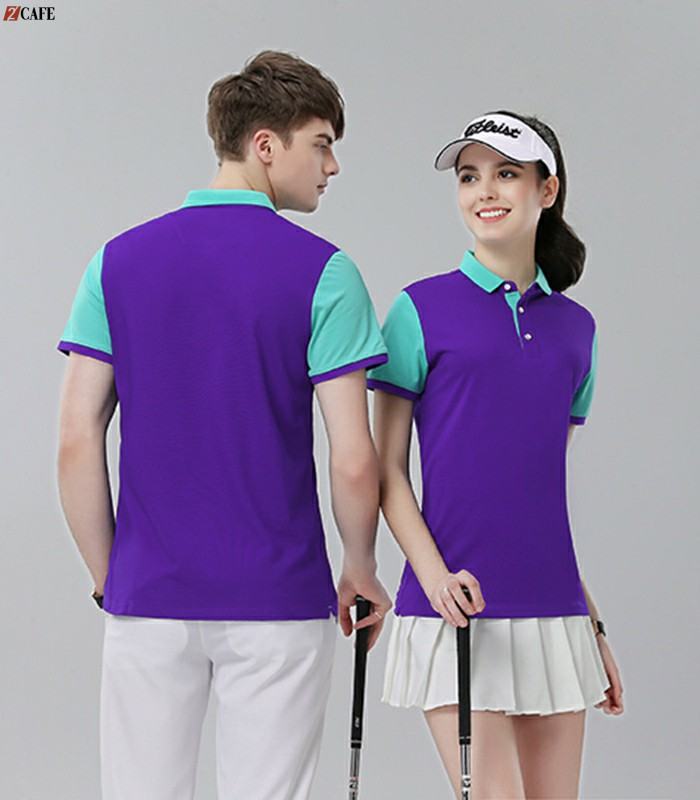 Áo thun đồng phục màu tím cổ bẻ thể thao năng động của Uniworld (Ảnh: Internet)