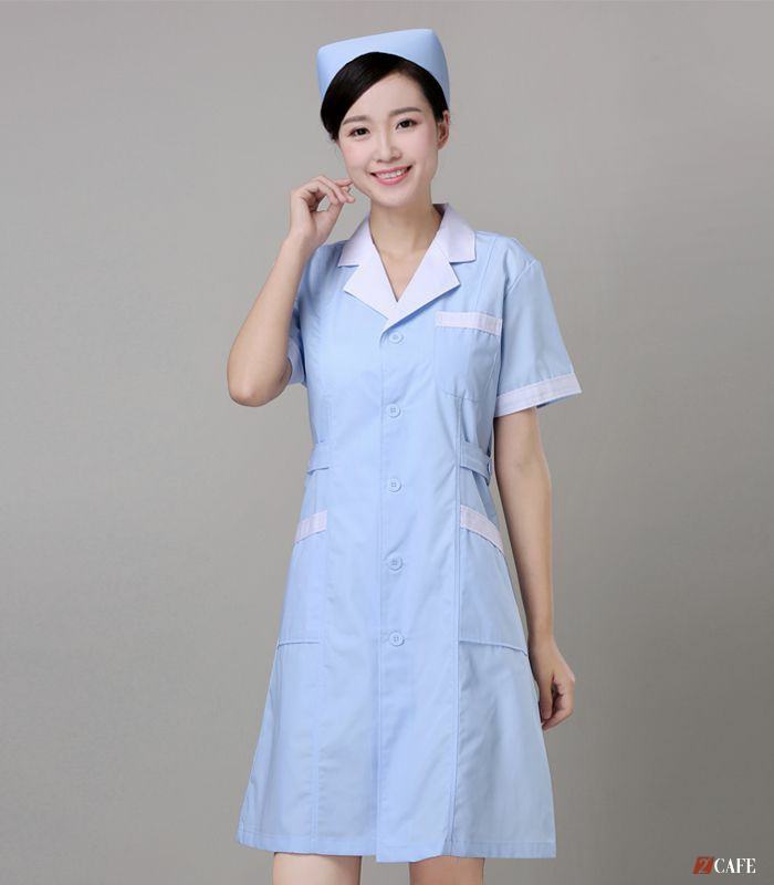 Thiết kế áo đồng phục dược sĩ cổ 2 ve (Ảnh: Internet)