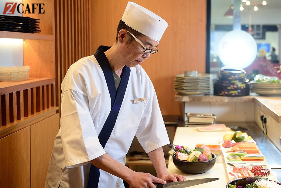 Mẫu đồng phục bếp truyền thống tại nhà hàng Nhật Bản
