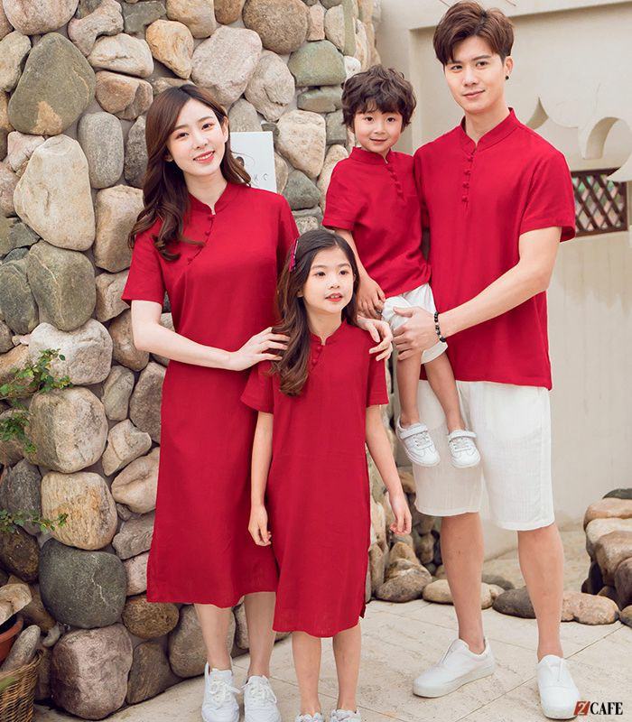 Mẫu đồng phục Tết áo gia đình đẹp 2020 – 2021 (Ảnh: Internet)
