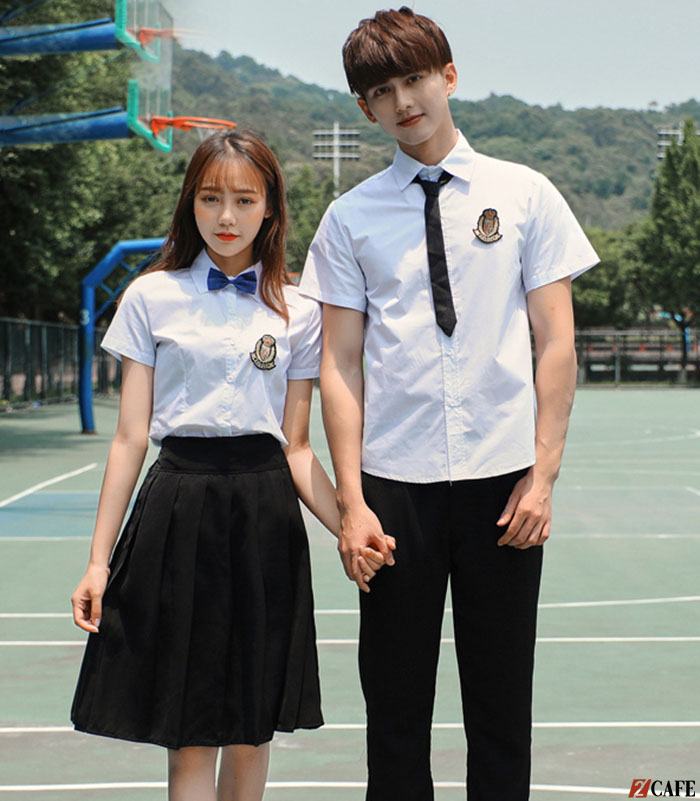 Đẹp chẳng kém học sinh Hàn Quốc với chiếc áo lớp trắng vải sơ mi (Ảnh: Internet) 